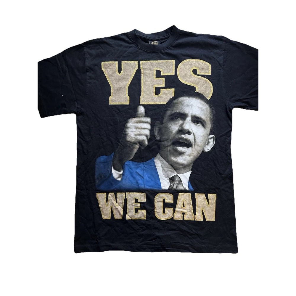 Barack Obama 2008 YES WE CAN Doctor Hood T-shirt Adult XL Y2K Hip Hop President
